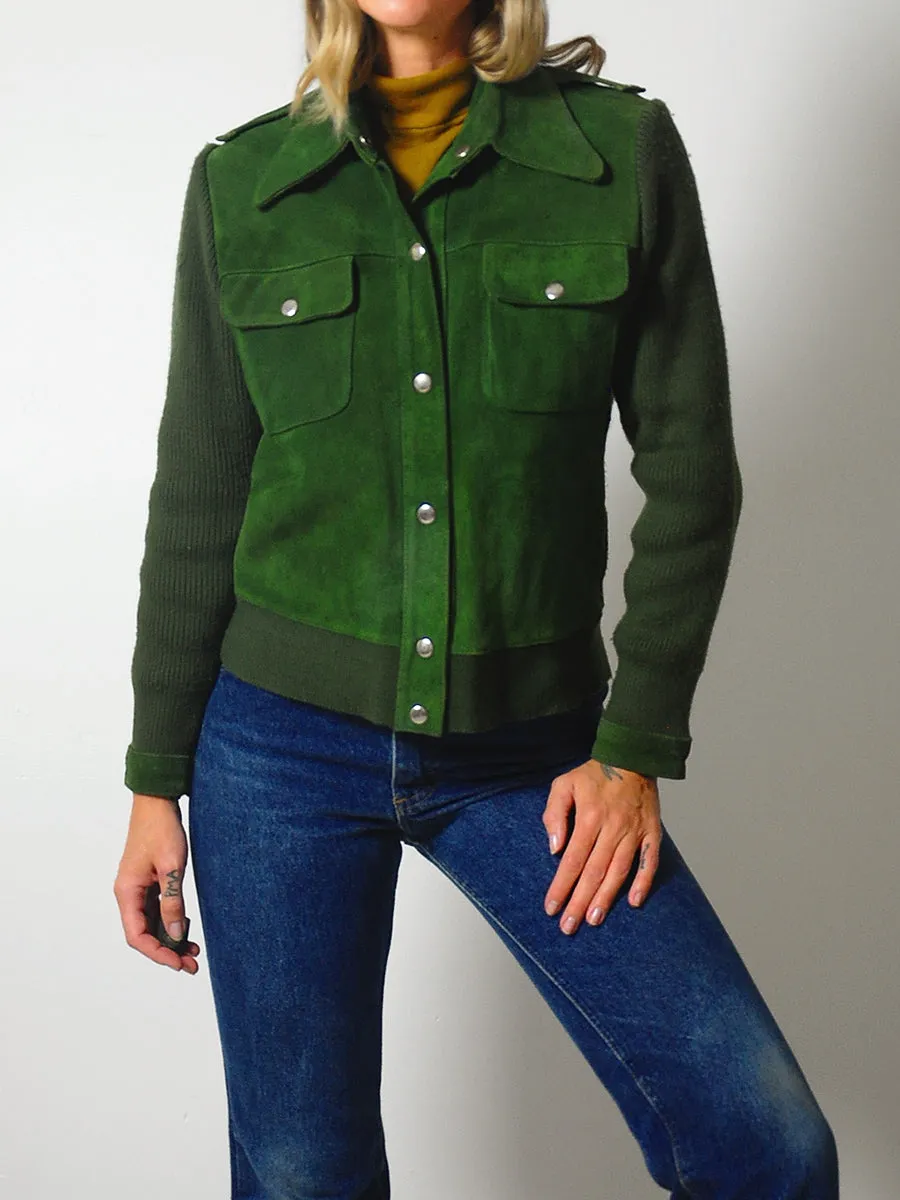 1970's Forest Suede Knit Jacket