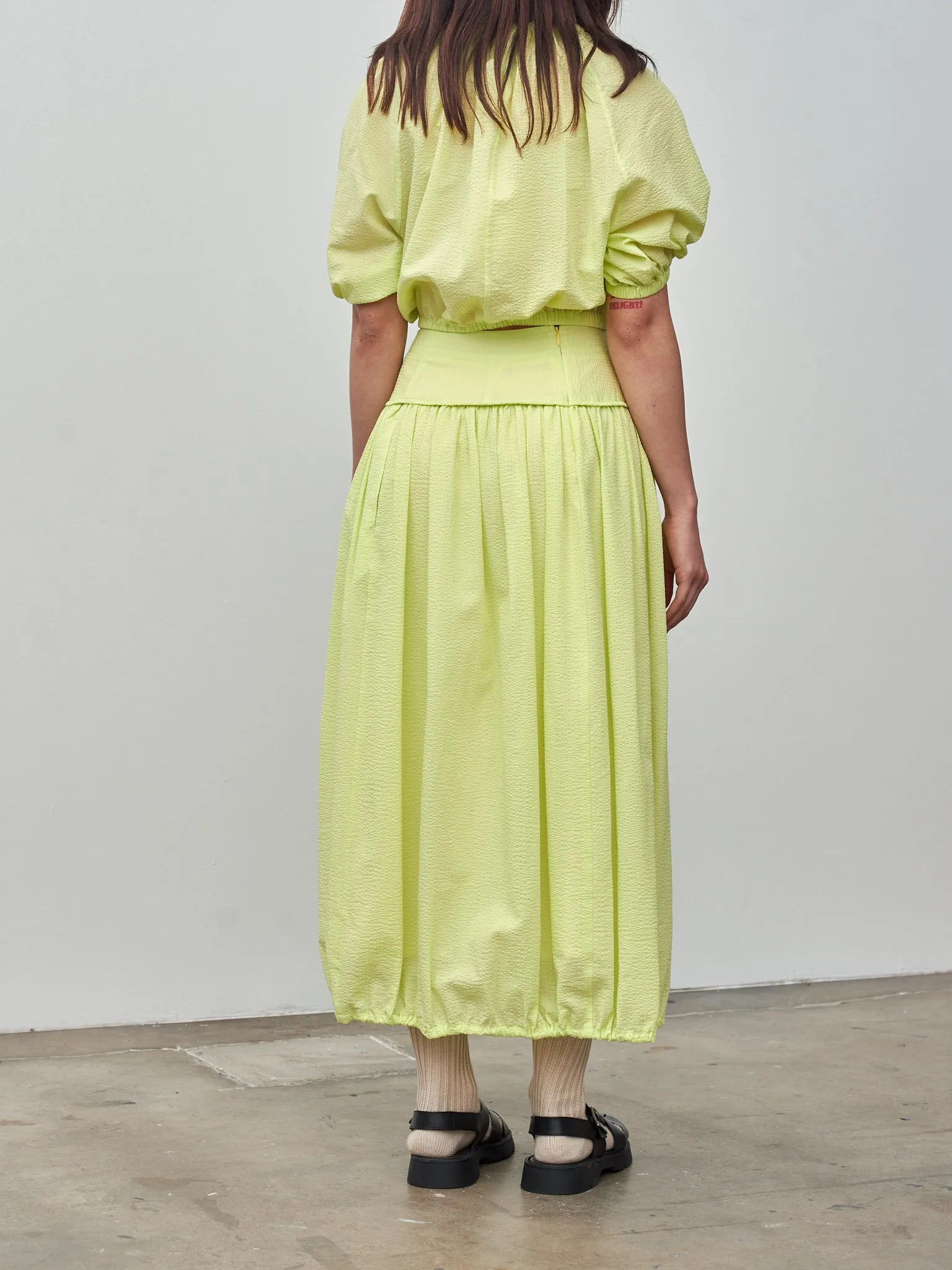 Balloon Skirt - Acid Lime