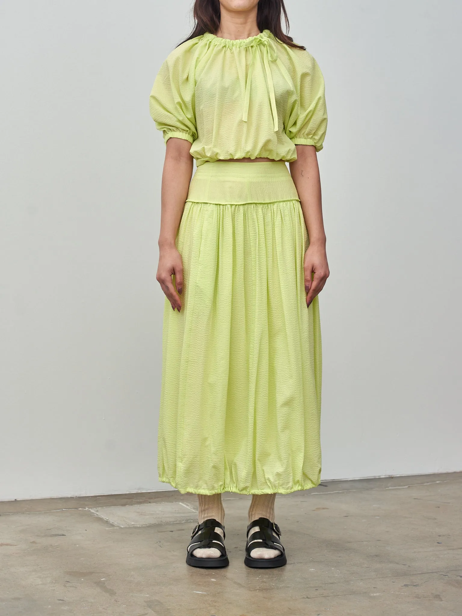 Balloon Skirt - Acid Lime