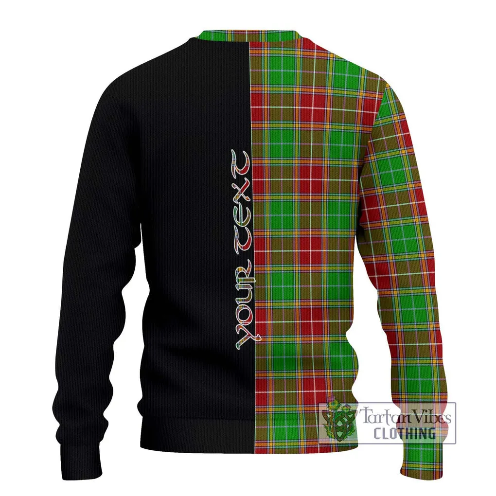 Baxter Modern Tartan Ugly Sweater with Family Crest and Half Of Me Style