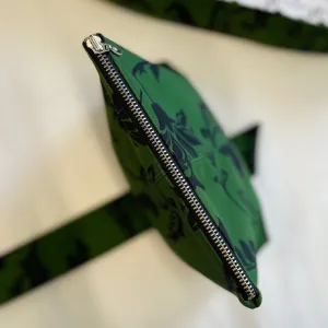 Black And Green Makeup Bag | Forest Flower