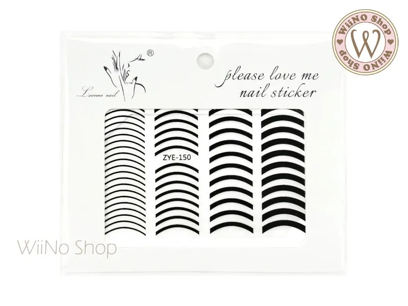 Black Curve Line Adhesive Nail Art Sticker - 1 pc (ZYE-150)