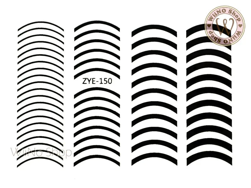 Black Curve Line Adhesive Nail Art Sticker - 1 pc (ZYE-150)