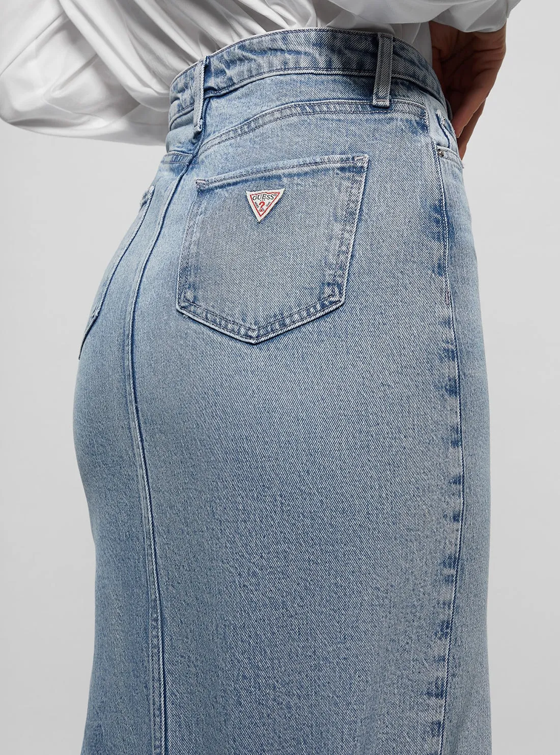 Blue Mila Denim Midi Skirt