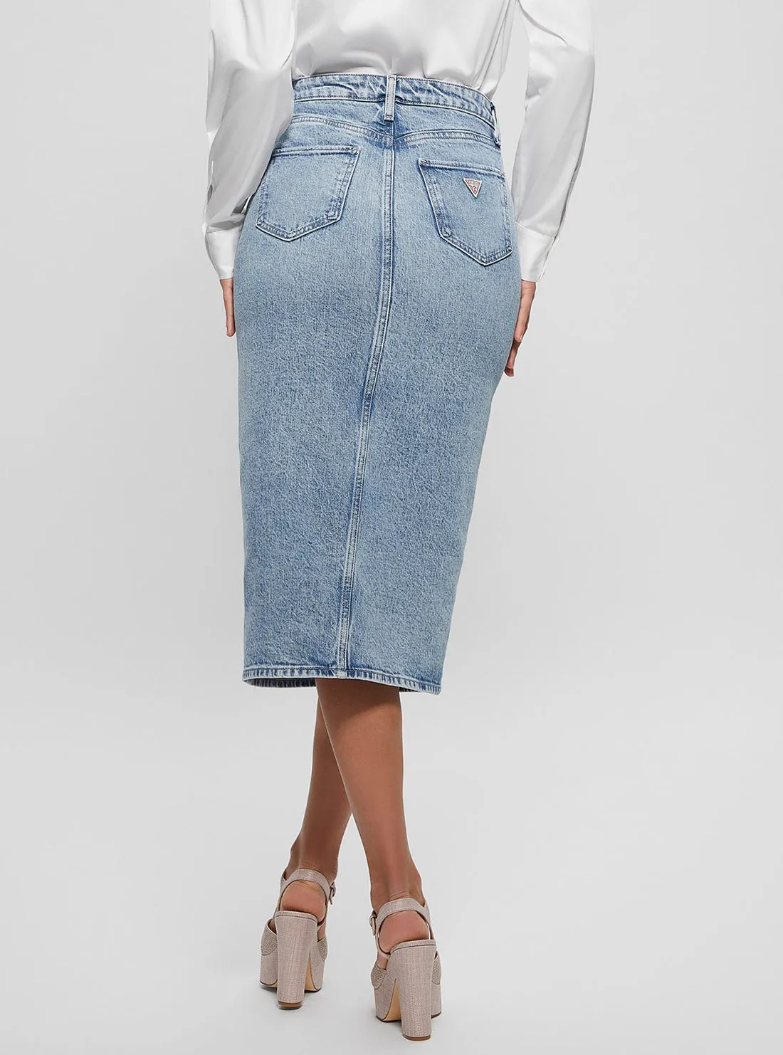 Blue Mila Denim Midi Skirt