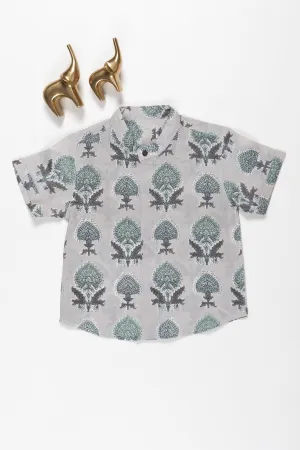 Boys' Enchanted Forest Print Cotton Shirt