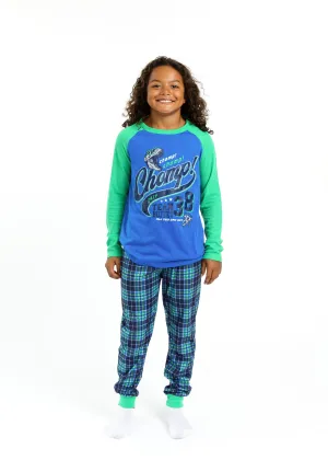 Boys Varsity Champs Brushed Jersey 2-Piece Pajama Sleep Set