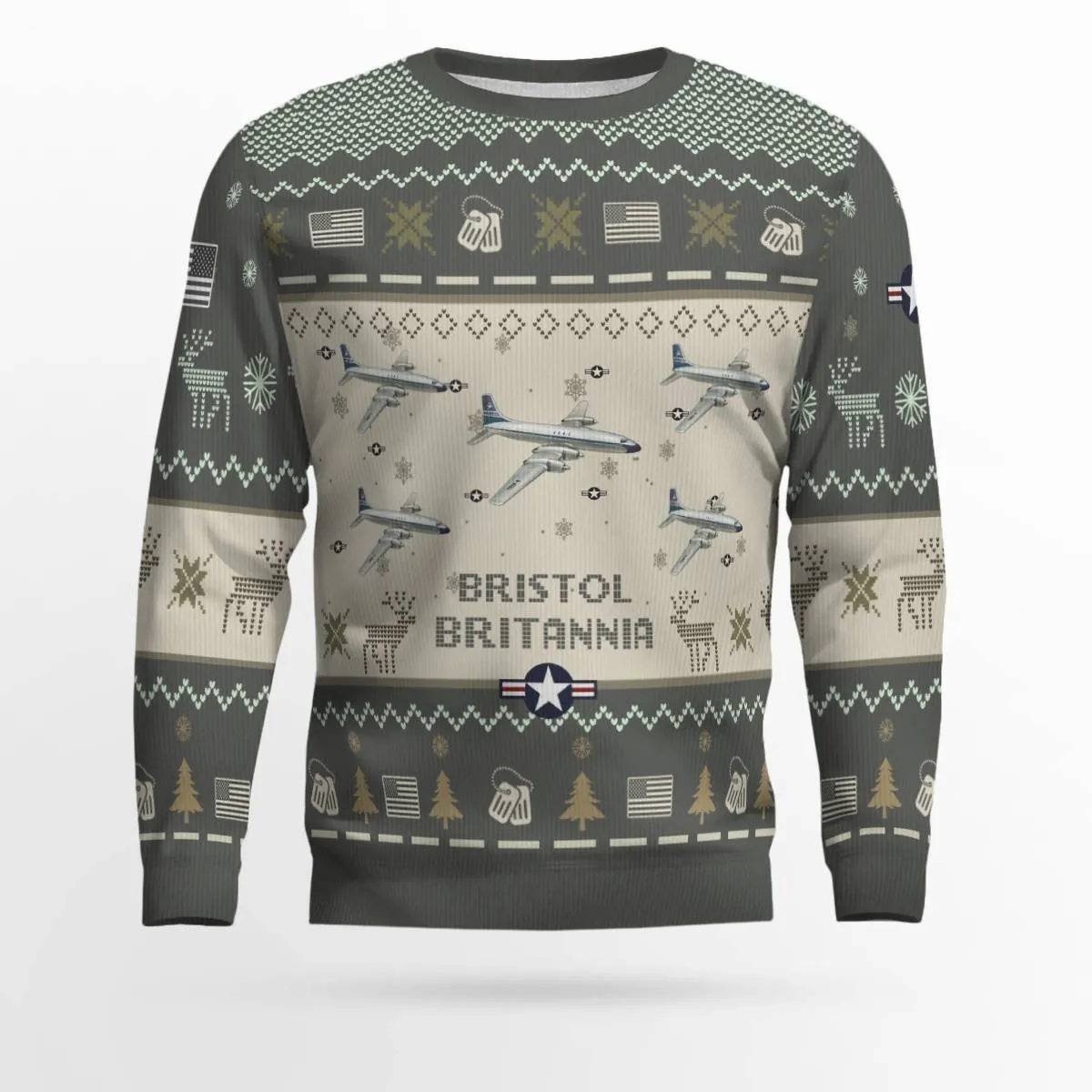 Bristol Britannia Aircraft Ugly Sweater, Ugly Sweater Christmas Shirt for Men Dad Veteran