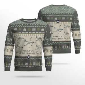 Bristol Britannia Aircraft Ugly Sweater, Ugly Sweater Christmas Shirt for Men Dad Veteran