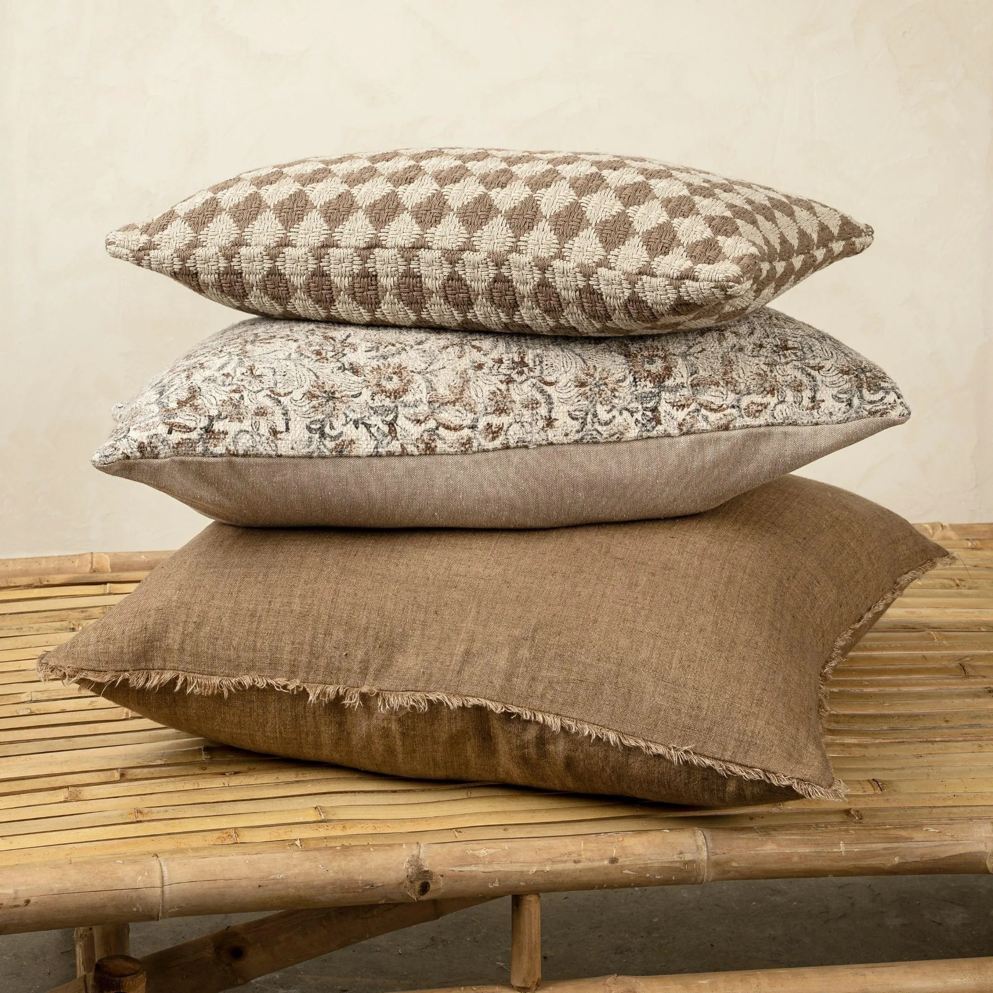 Brown Check Weave Pillow