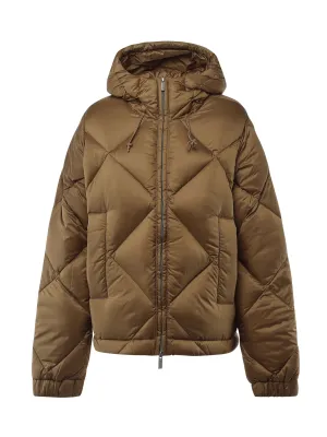 Brown Down Coat with Adjustable Hood