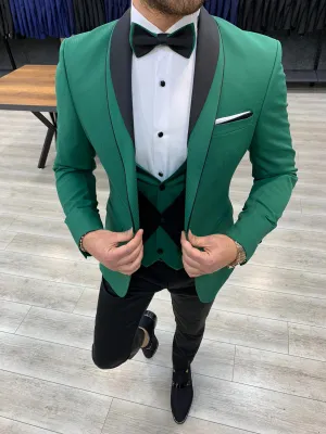 Buy Green Slim Fit Shawl Lapel Tuxedo by GentWith | Worldwide Shipping