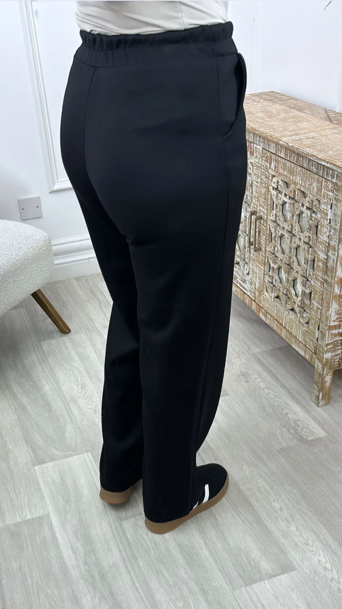 Cassidy Black Front Seam Trousers 30 leg length