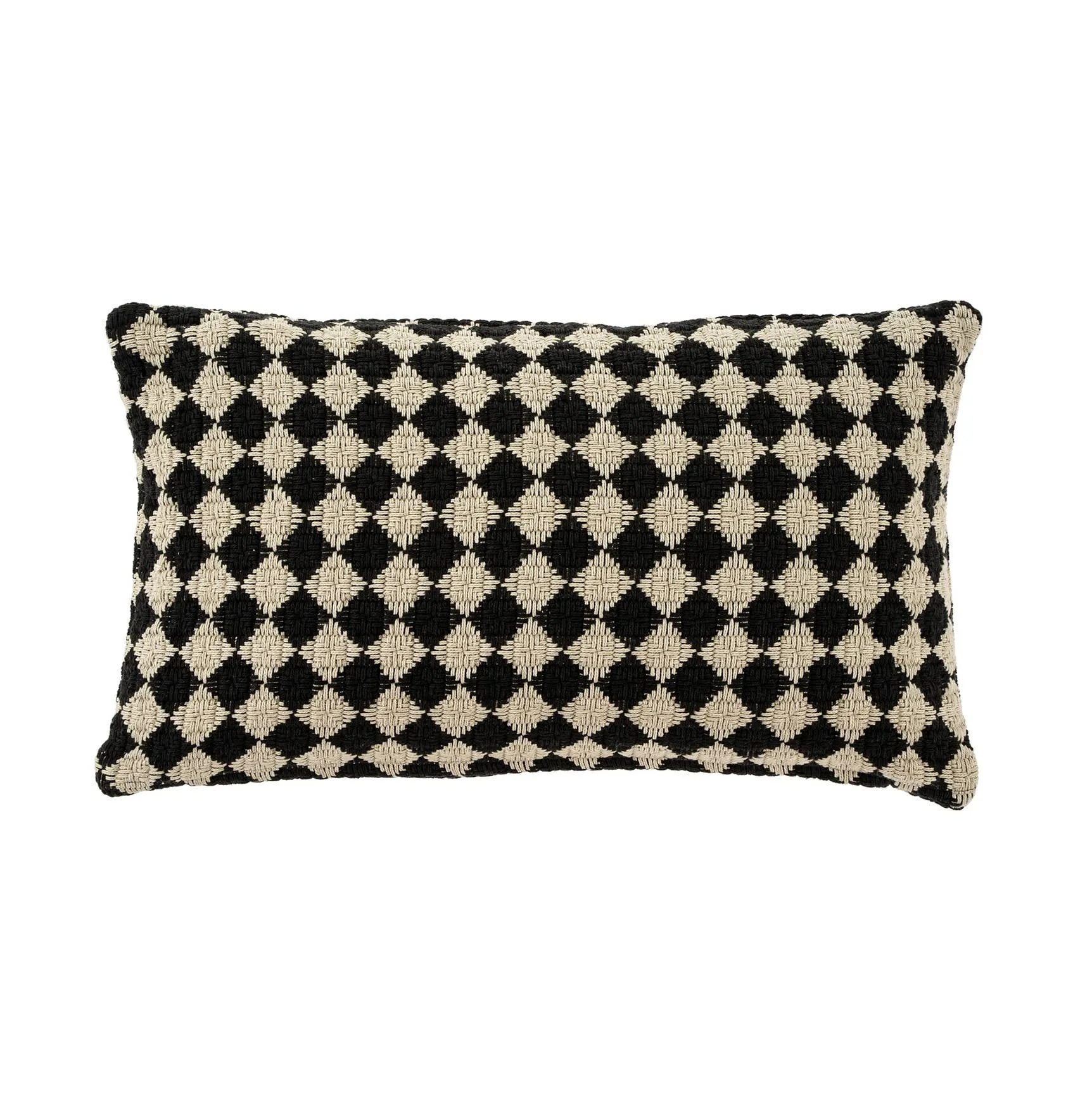 Check Weave Pillow Black