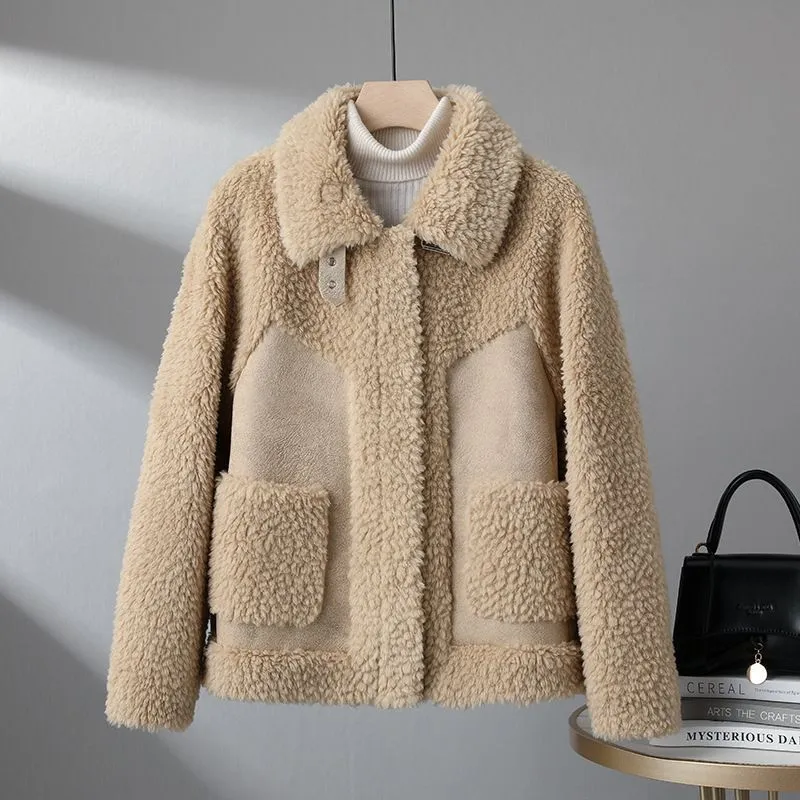 Chenille Coat Stitching Fur Coat Women