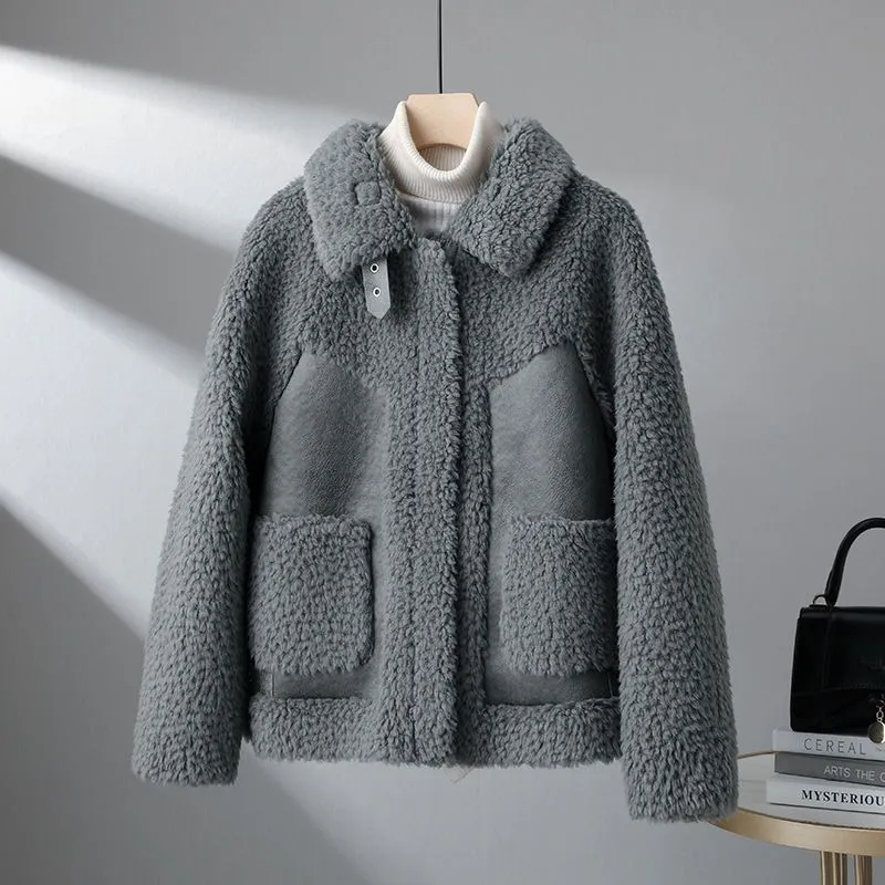 Chenille Coat Stitching Fur Coat Women