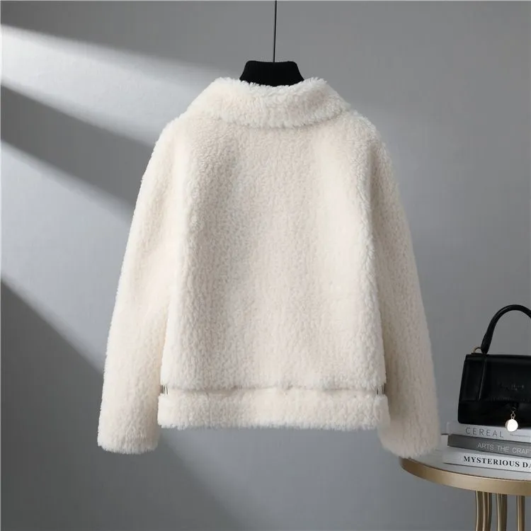 Chenille Coat Stitching Fur Coat Women