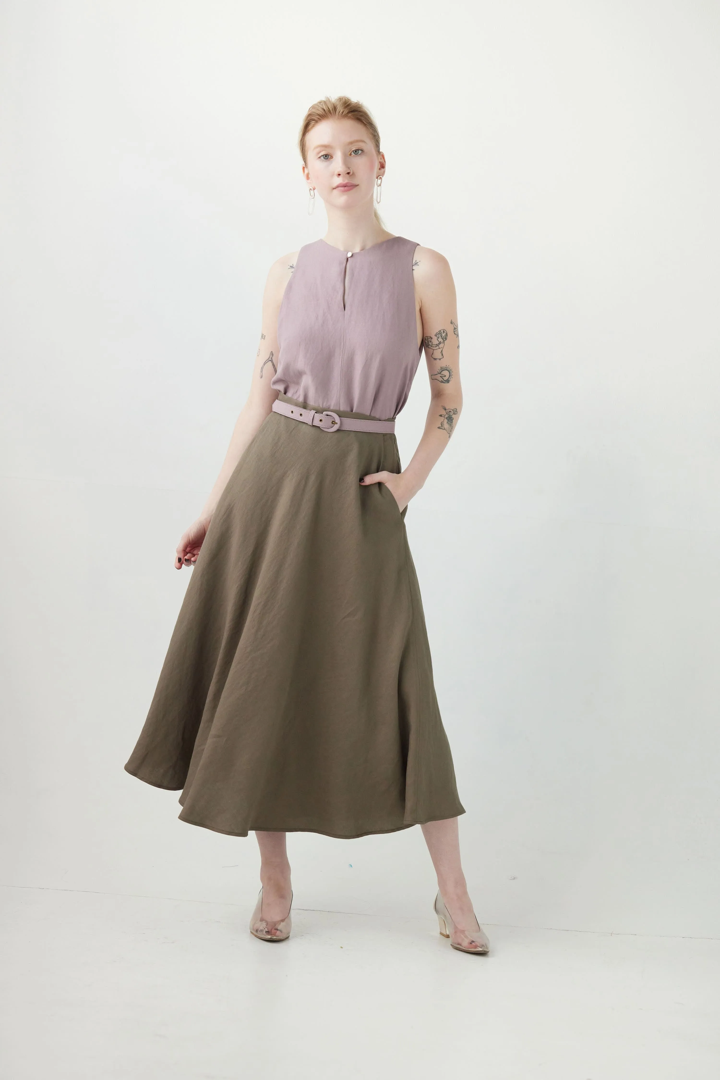 Christine Skirt in Linen Blend