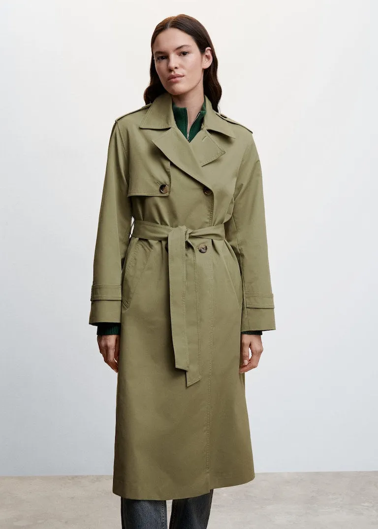 Classic belted trench coat