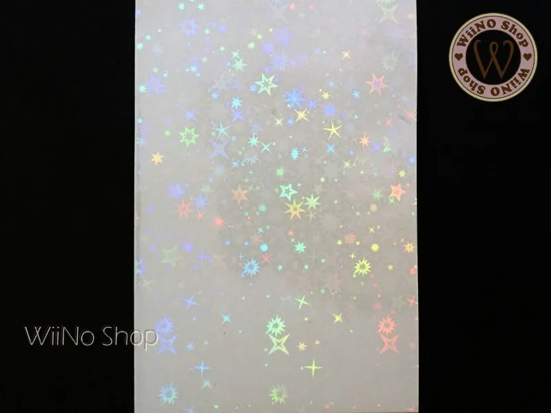 Clear Holographic Star Laser Adhesive Nail Art Film - 1 pc