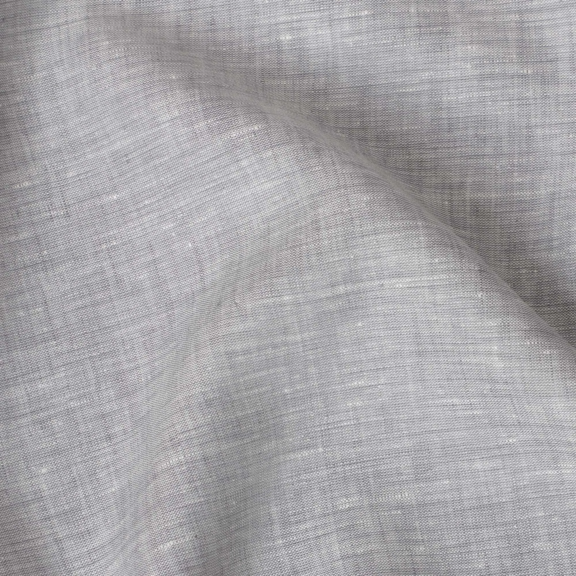 Cloud grey Plain Premium pure linen fabric 60Lea-D15877