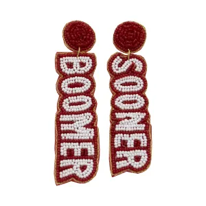 Collegiate Beaded Earrings - University of Oklahoma