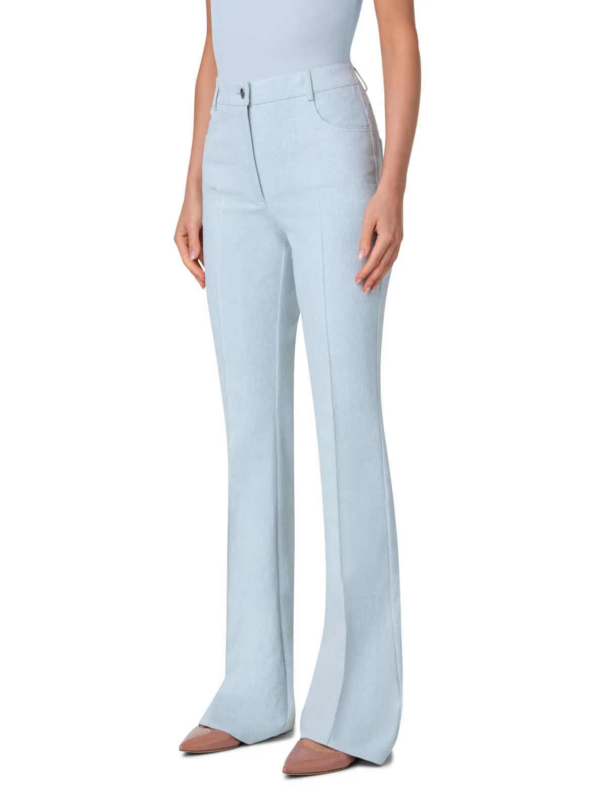 Cotton Denim Bootcut Pants