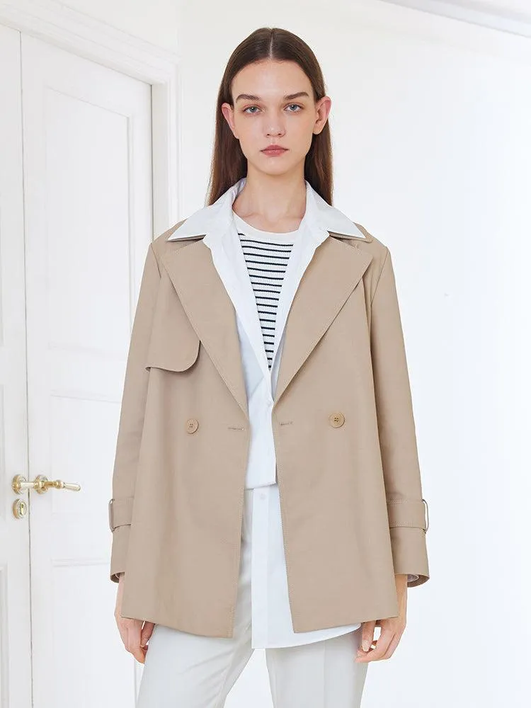 Crop Trench Coat With Belt