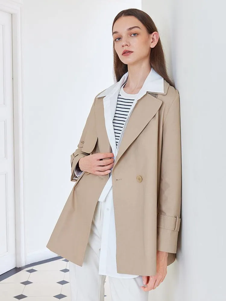 Crop Trench Coat With Belt