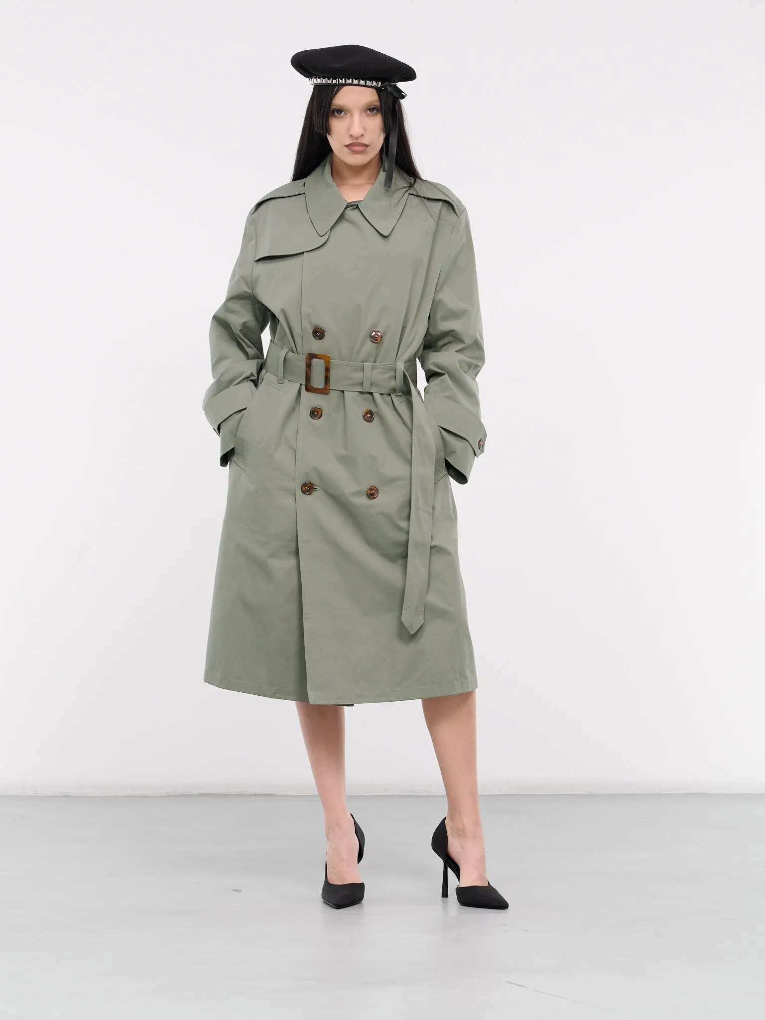 Cut-Out Trench Coat (VAQ07C002-OLIVE)