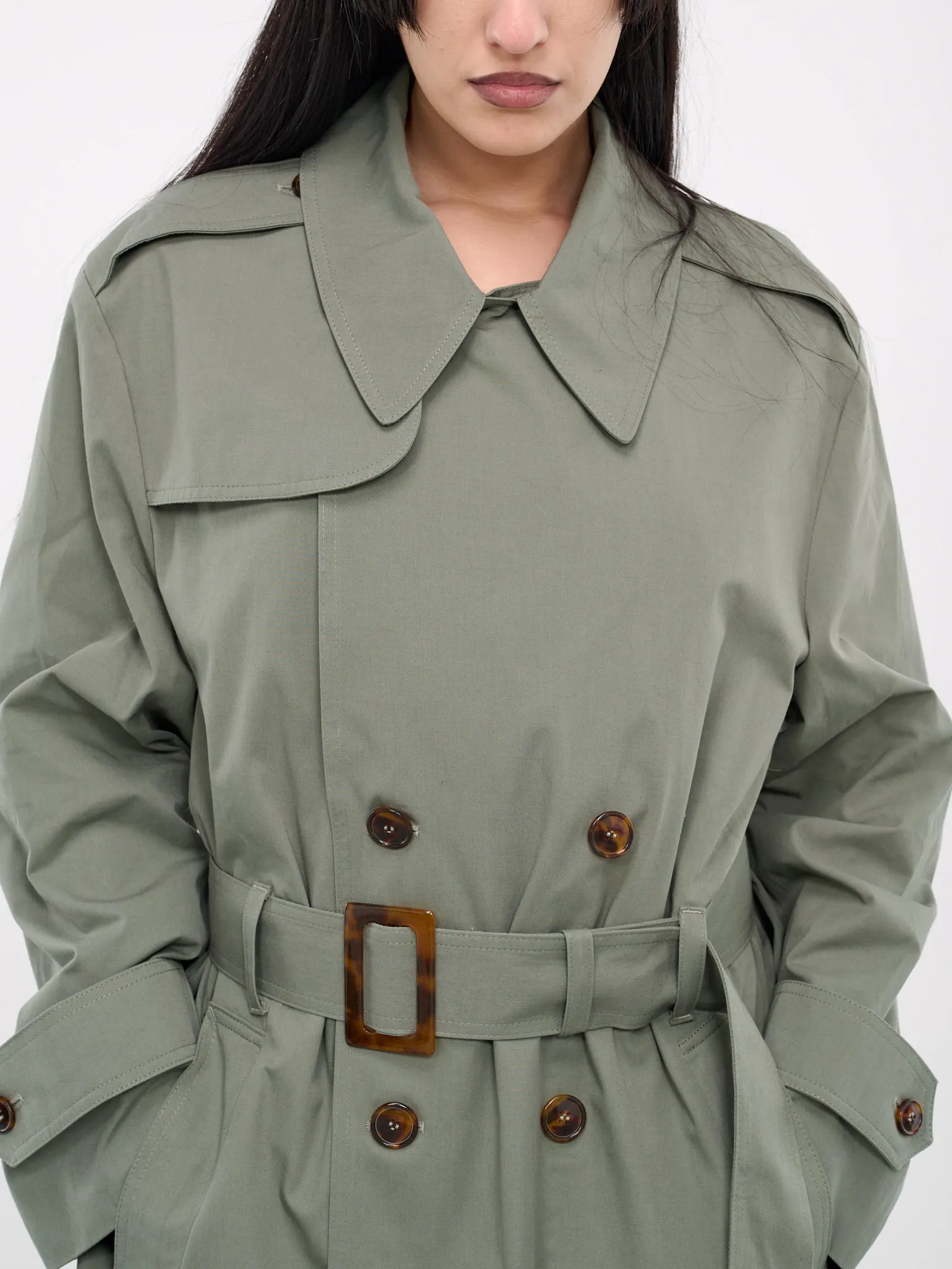 Cut-Out Trench Coat (VAQ07C002-OLIVE)