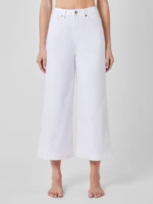 Denim Stretch White Culottes 24 Inch