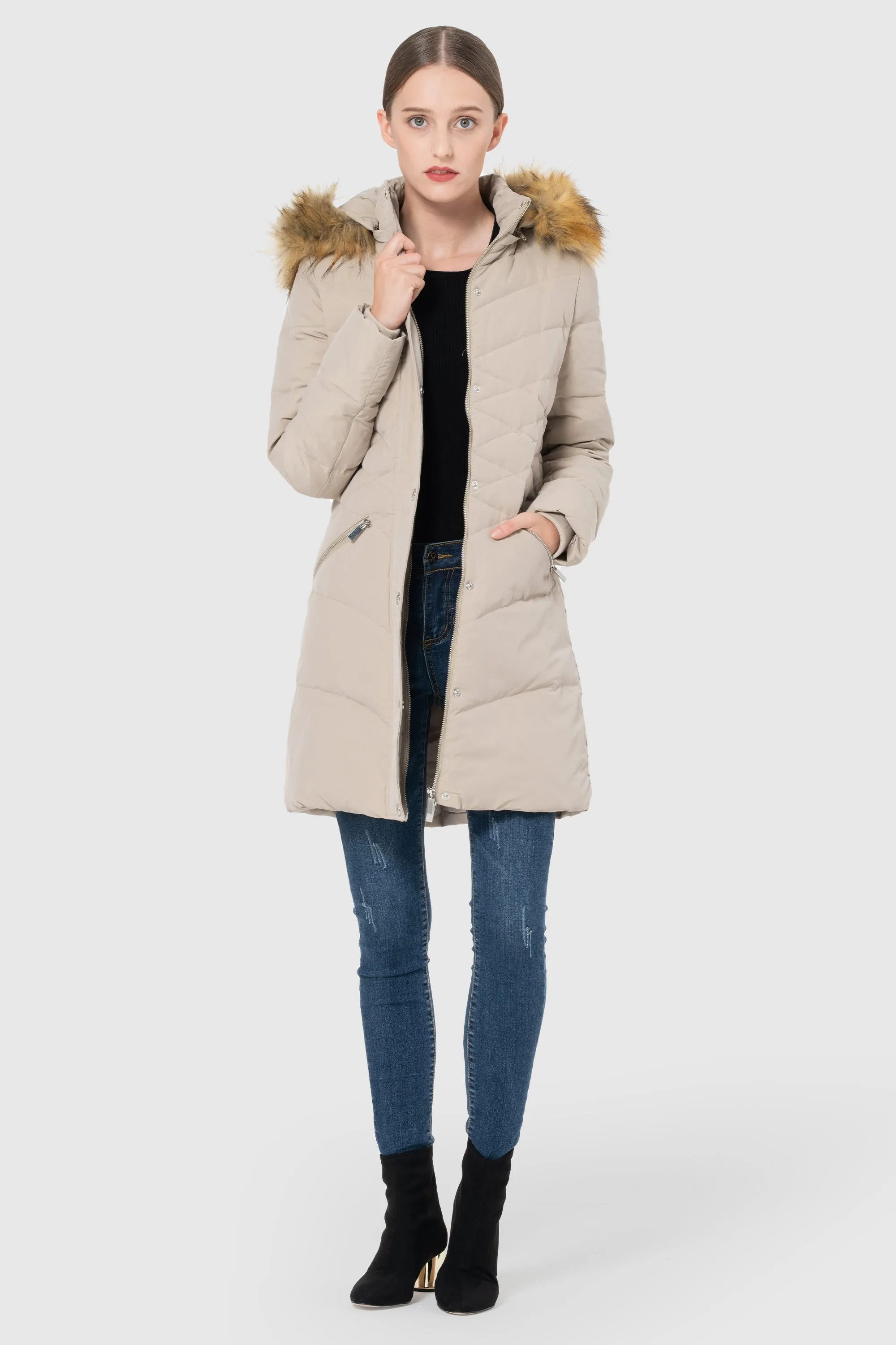 Diamond Quilted Winter Down Coat