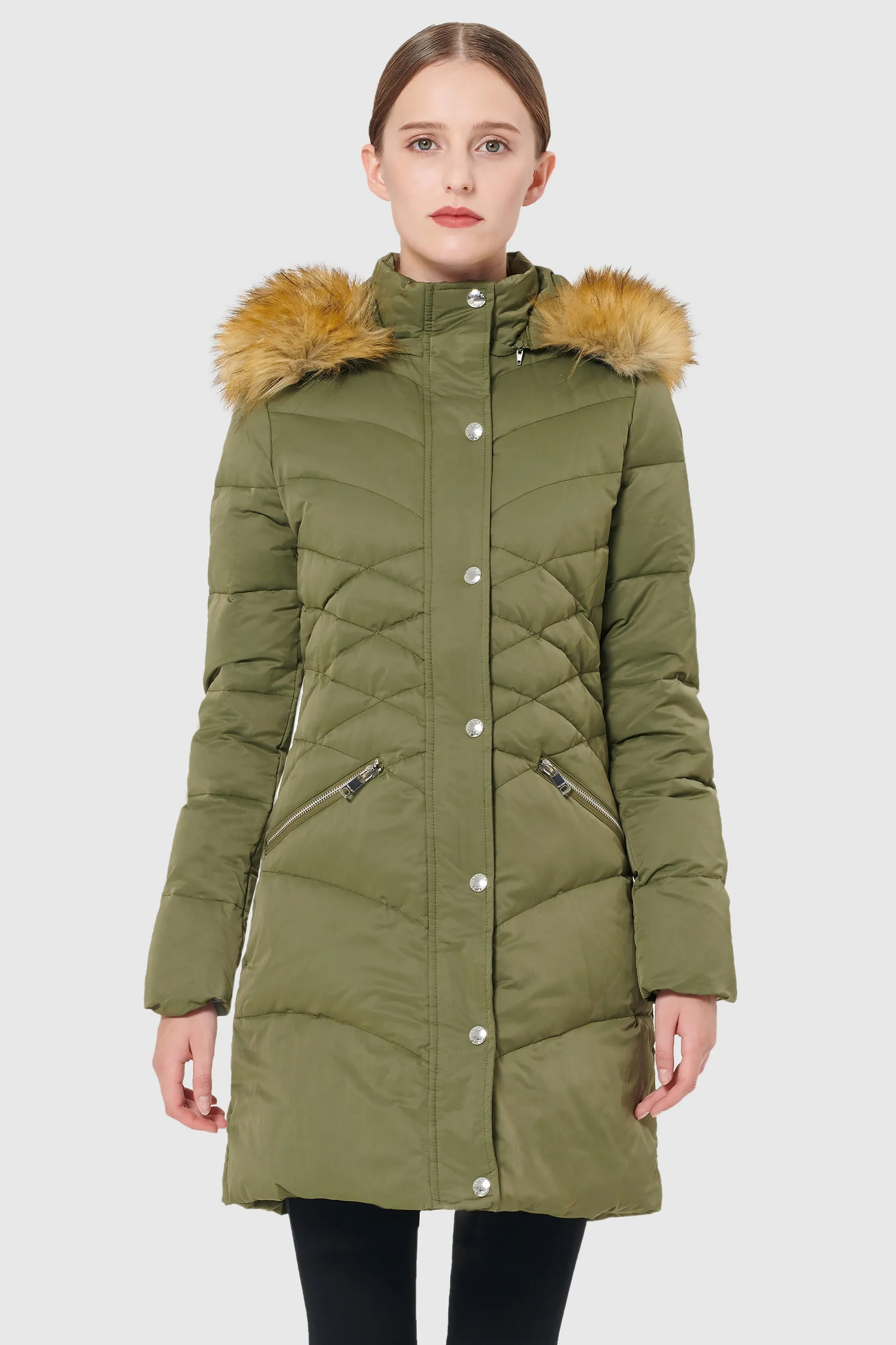 Diamond Quilted Winter Down Coat