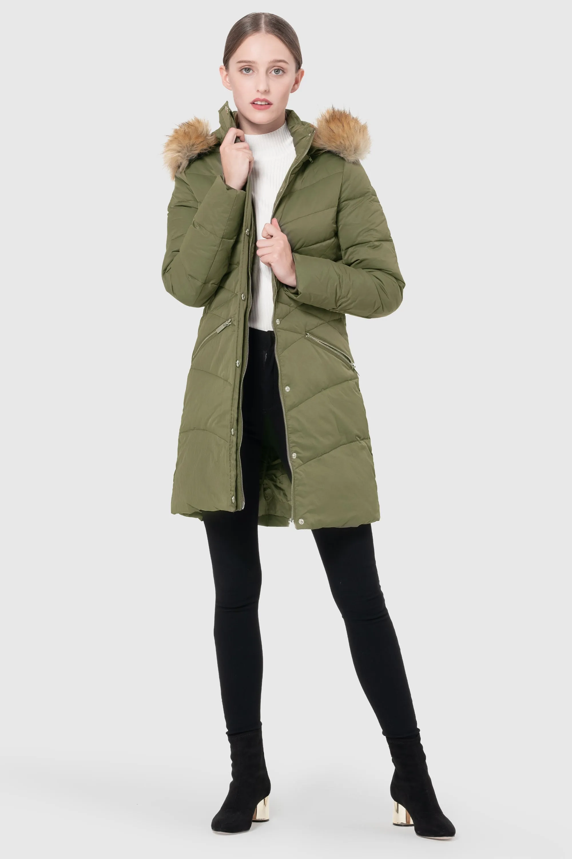 Diamond Quilted Winter Down Coat