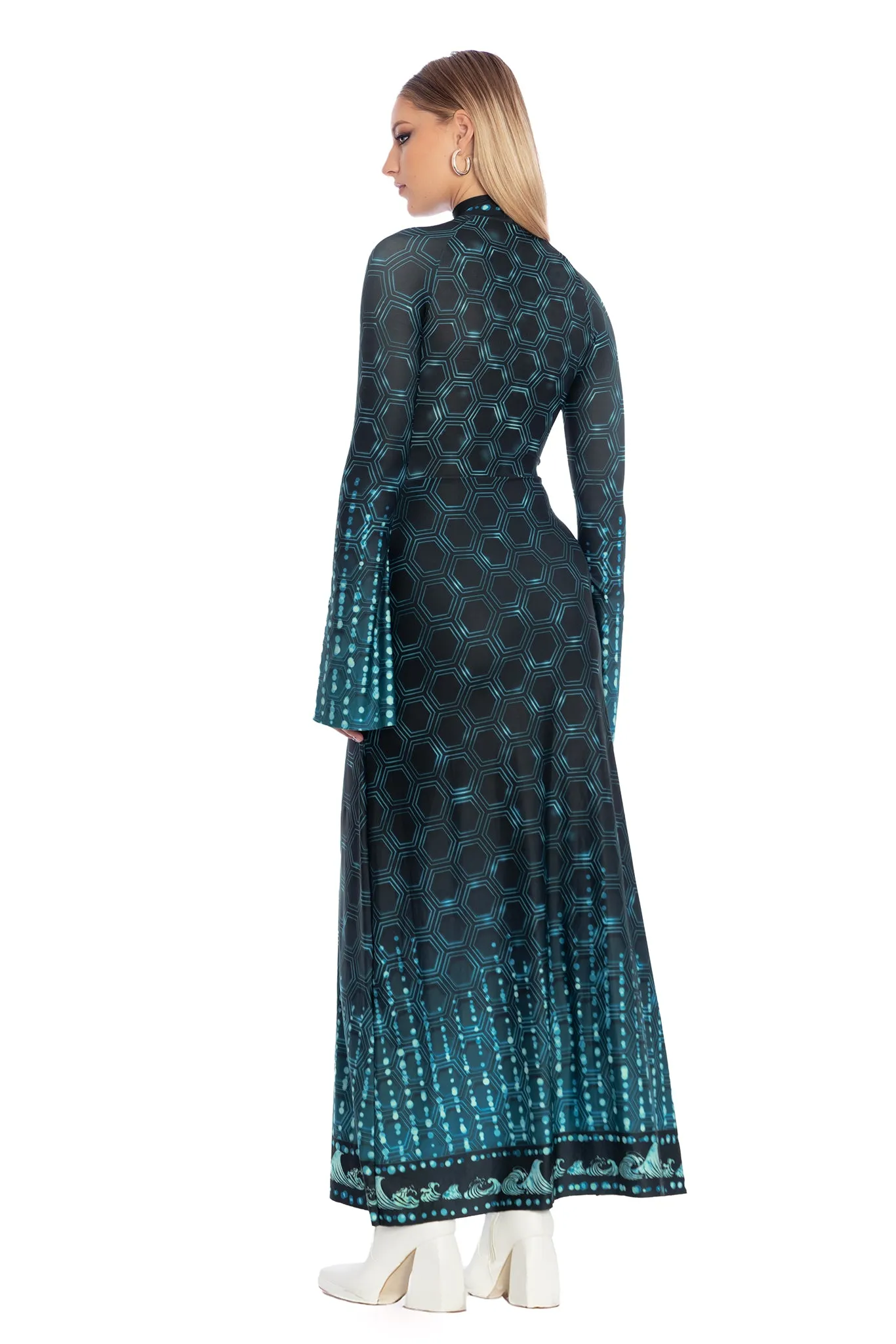 Elemental Power Flare Sleeve Maxi Dress