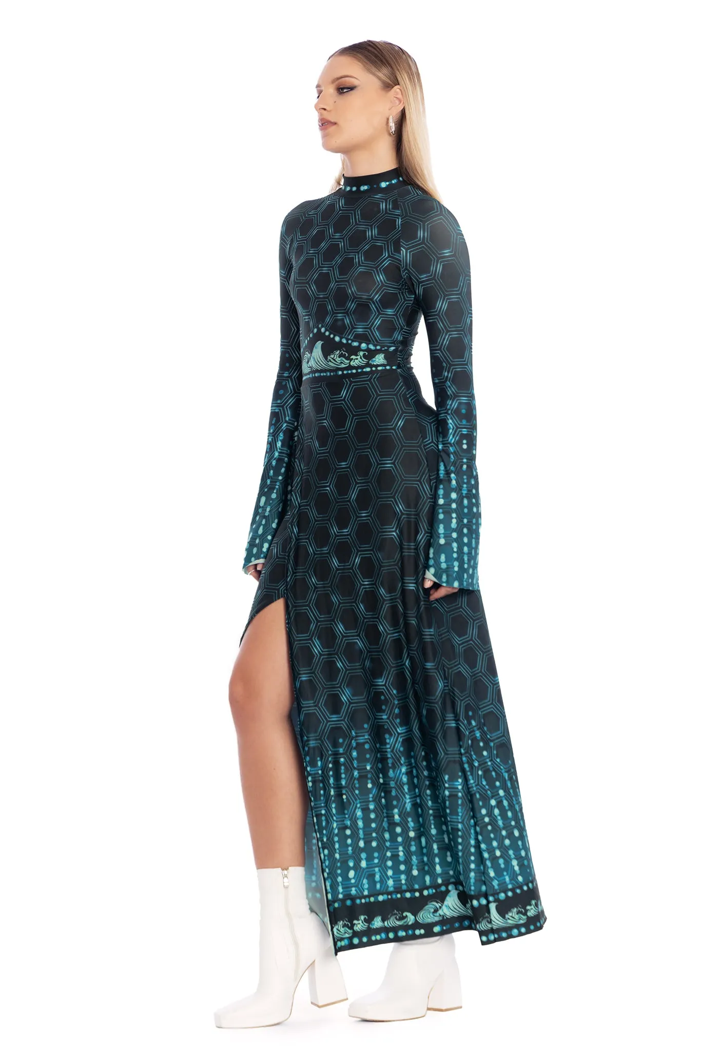 Elemental Power Flare Sleeve Maxi Dress