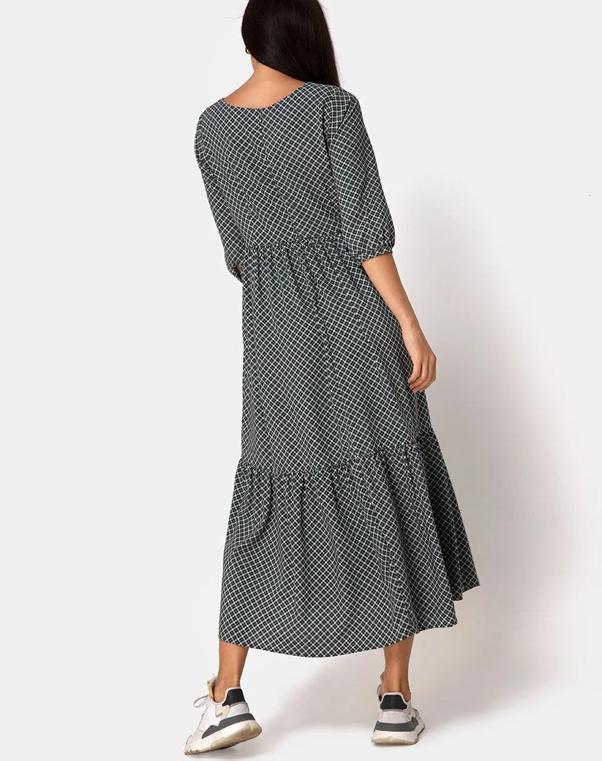 Ellery Maxi Dress in Check it Out Green