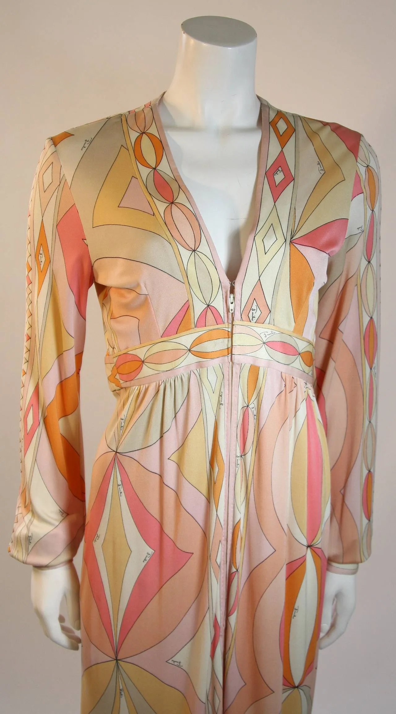 EMILIO PUCCI Plunge Neckline Maxi Dress