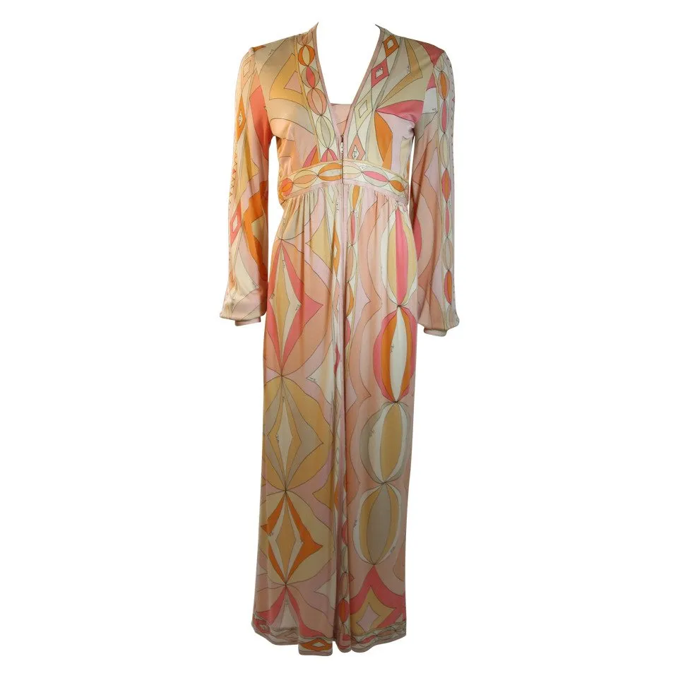 EMILIO PUCCI Plunge Neckline Maxi Dress