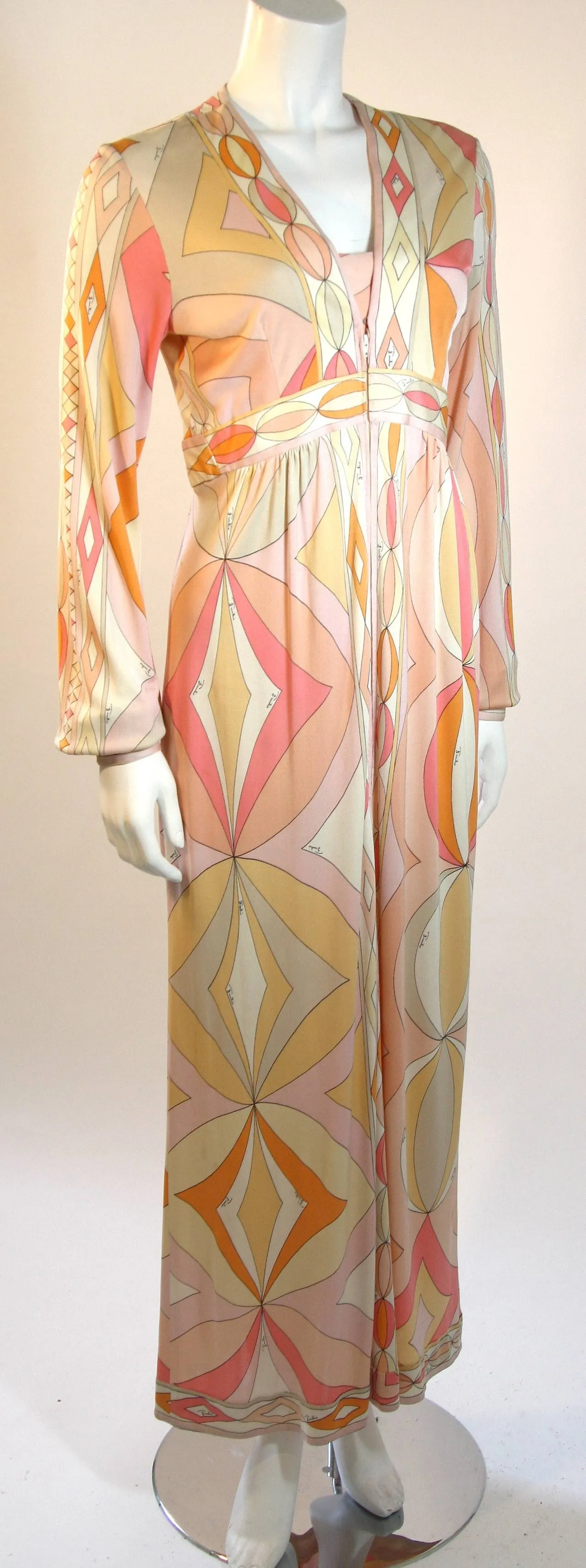 EMILIO PUCCI Plunge Neckline Maxi Dress