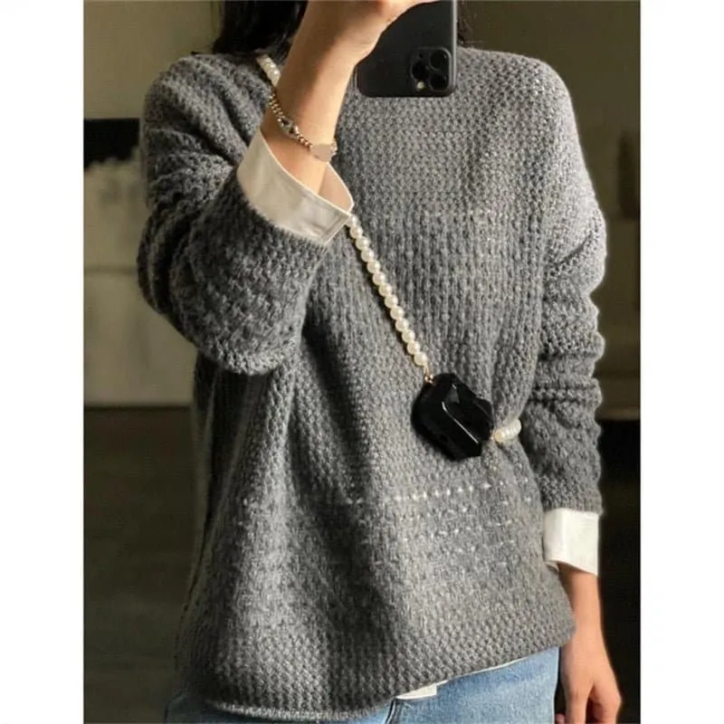 European Autumn Wool Knit Loose Sweater