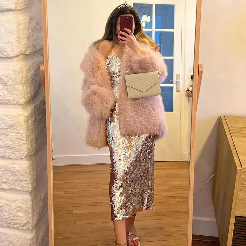 Fluffy Faux Stylish Fur Coat