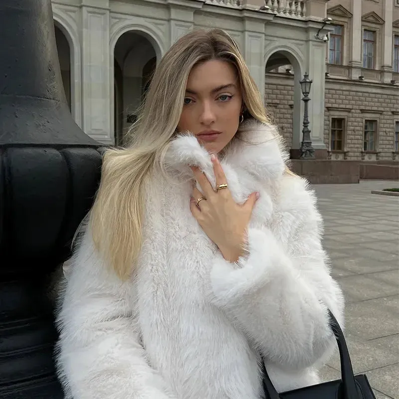 Fluffy Faux Stylish Fur Coat