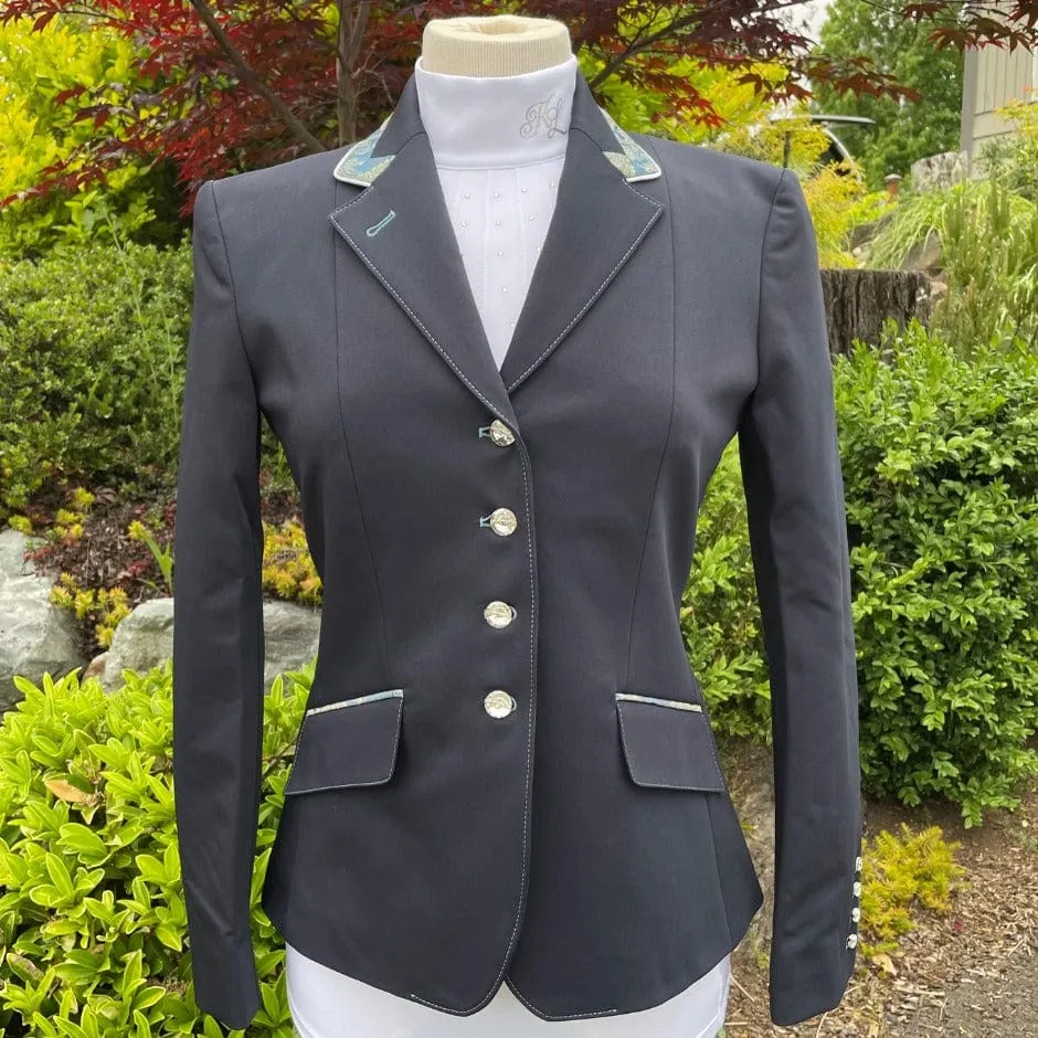 Flying Changes Charlotte Show Coat - Navy Gold Paisley