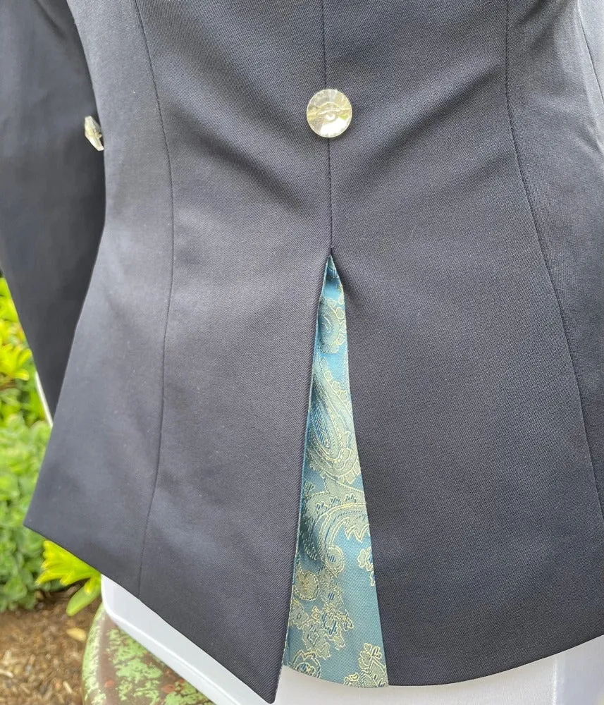 Flying Changes Charlotte Show Coat - Navy Gold Paisley