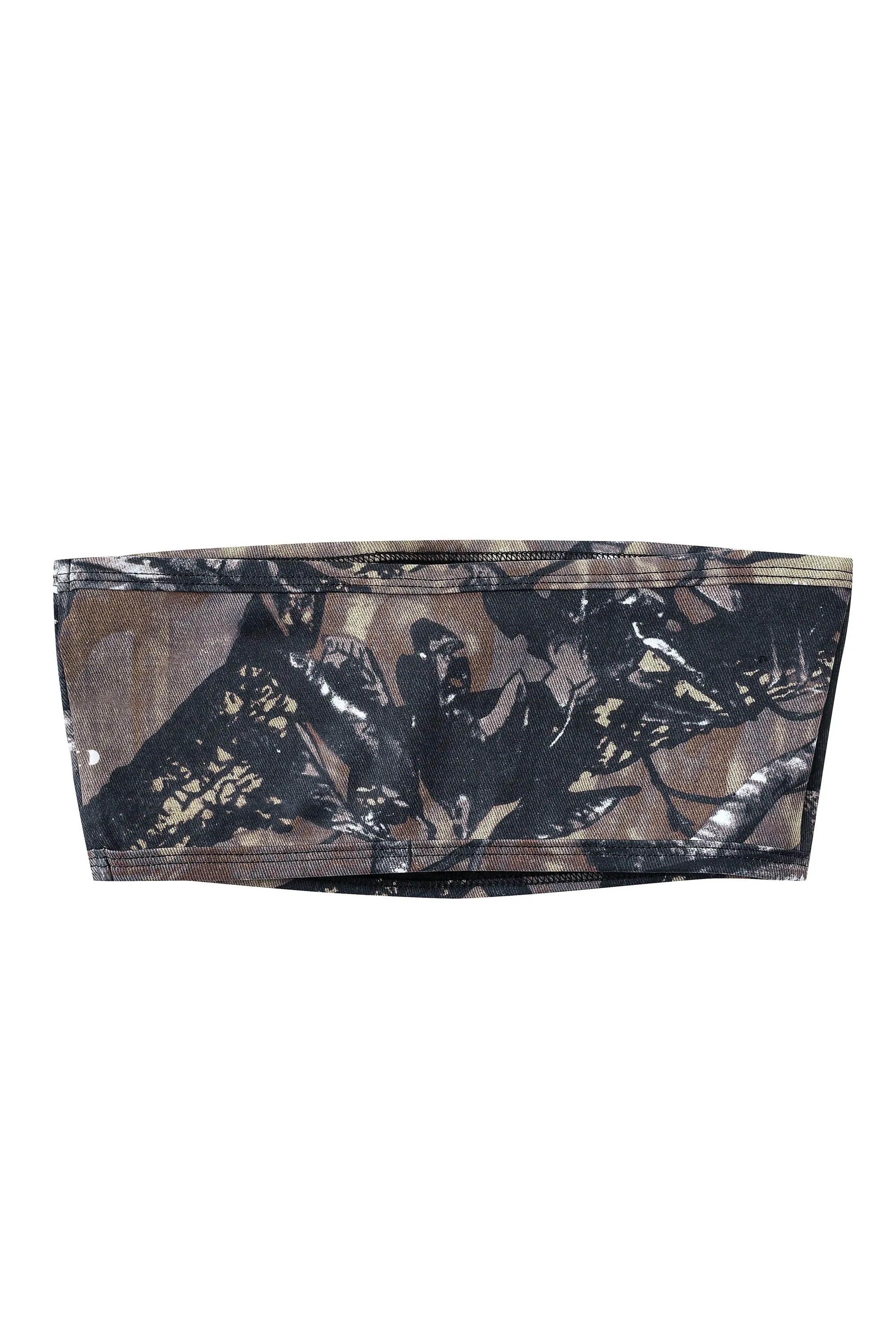 Forest Camo Strapless Swim/Yoga Tube Top