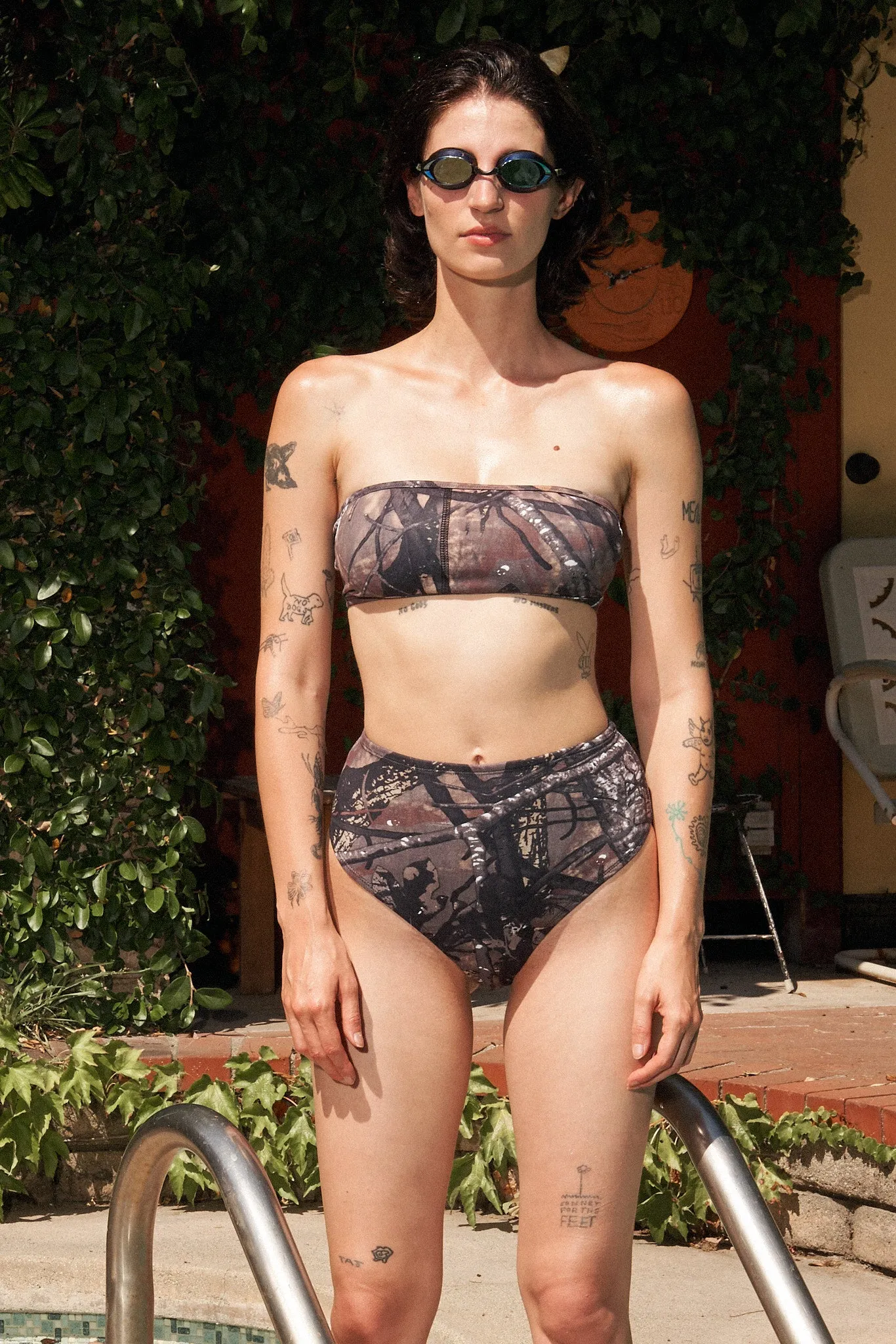 Forest Camo Strapless Swim/Yoga Tube Top