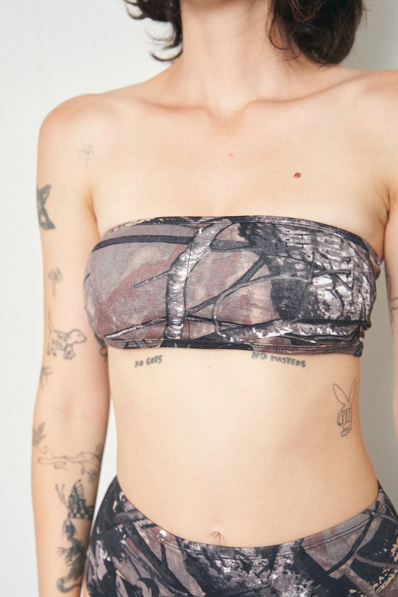 Forest Camo Strapless Swim/Yoga Tube Top