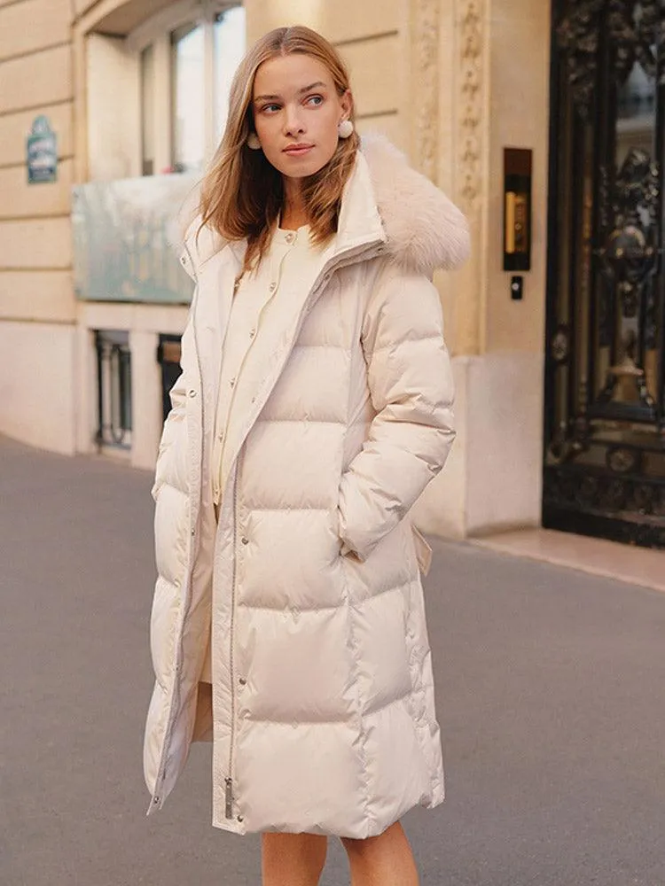 Fox Fur Silm-Fit Goose Down Coat